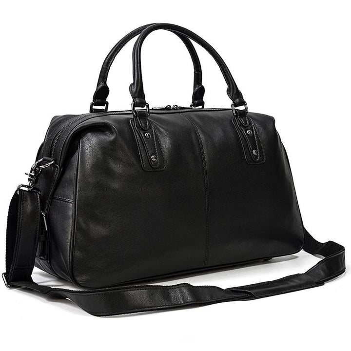 Sort Leather Travel Bag | AALBORG