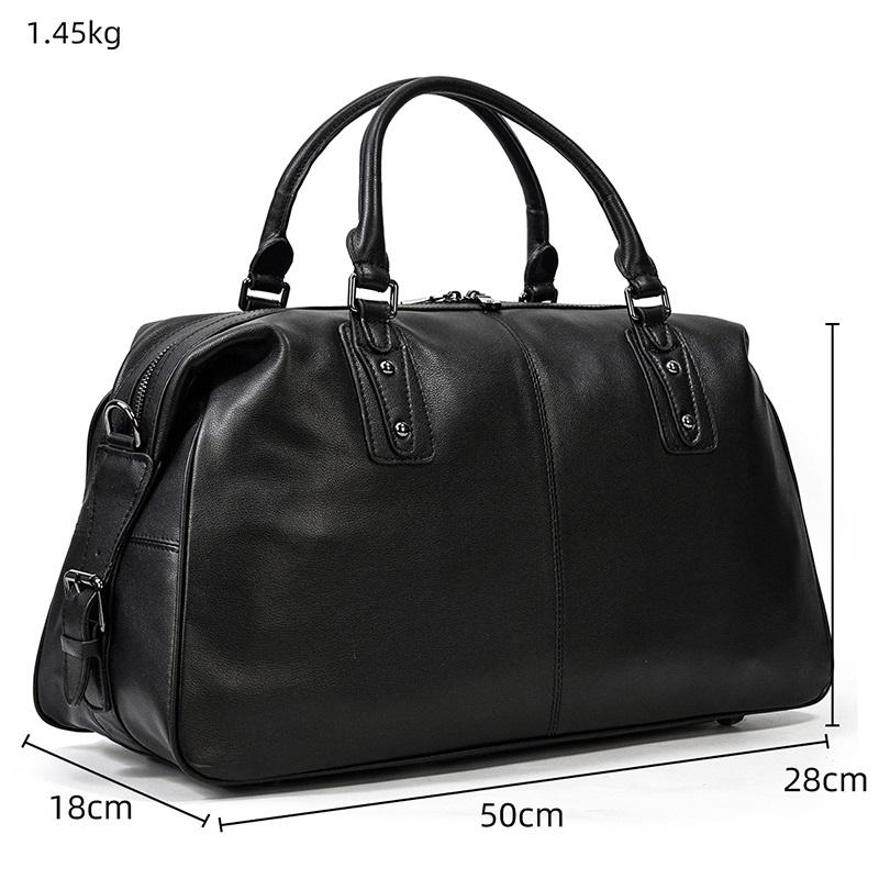 Sort Leather Travel Bag | AALBORG