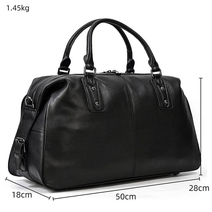 Sort Leather Travel Bag | AALBORG