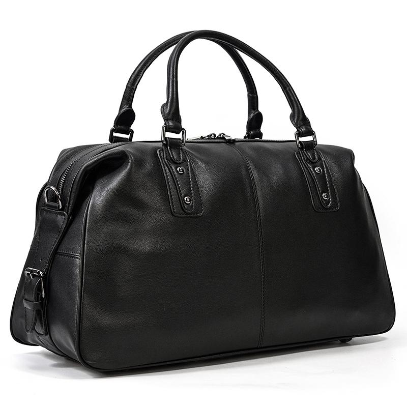 Sort Leather Travel Bag | AALBORG