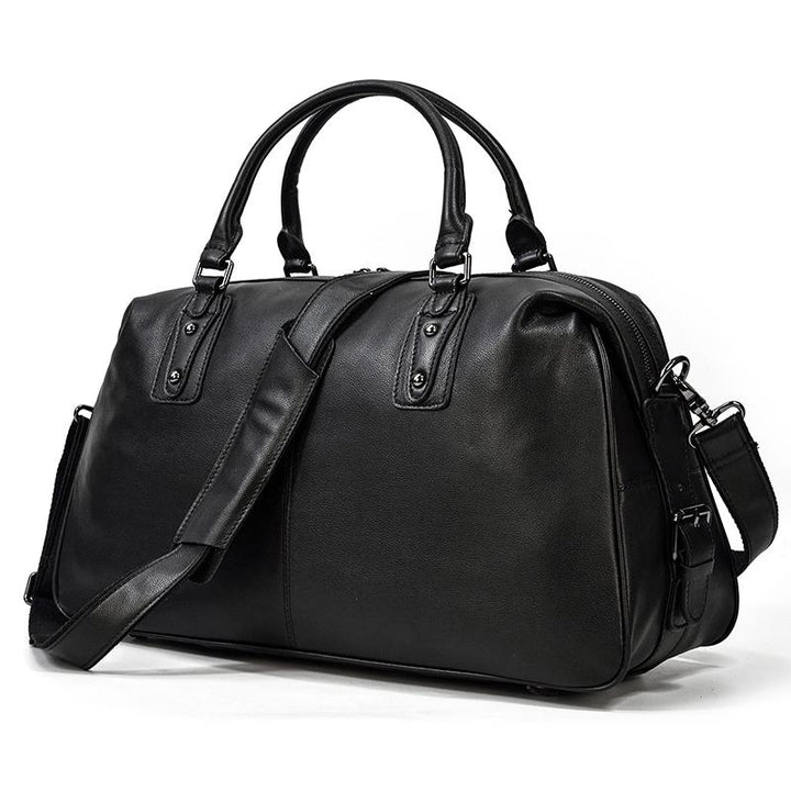 Sort Leather Travel Bag | AALBORG