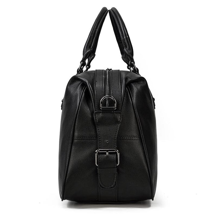 Sort Leather Travel Bag | AALBORG