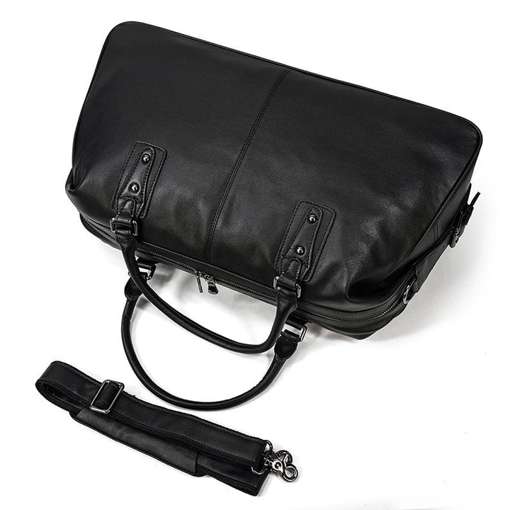 Sort Leather Travel Bag | AALBORG