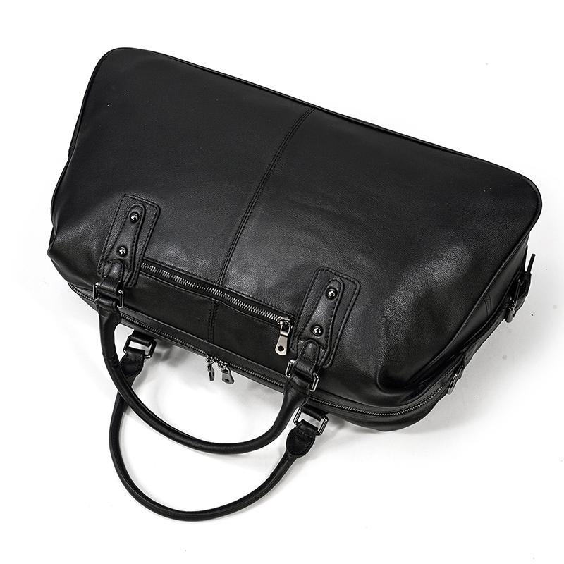 Sort Leather Travel Bag | AALBORG