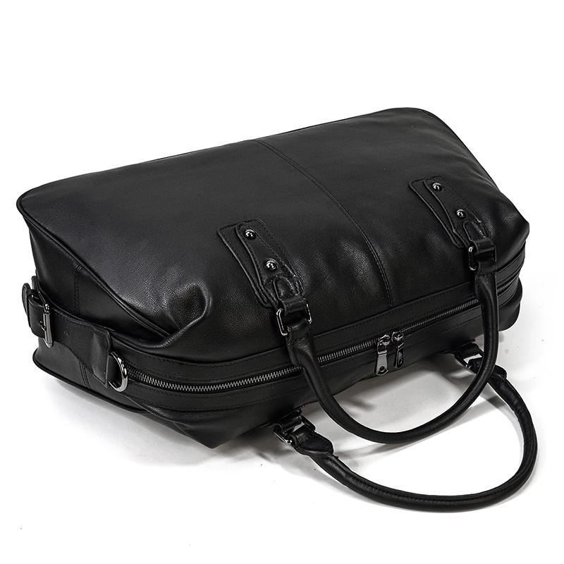 Sort Leather Travel Bag | AALBORG