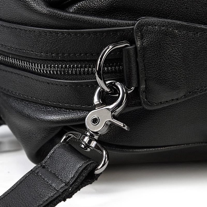 Sort Leather Travel Bag | AALBORG