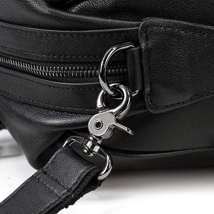 Sort Leather Travel Bag | AALBORG