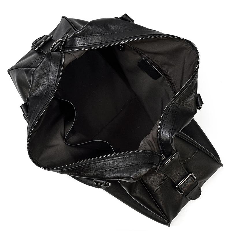 Sort Leather Travel Bag | AALBORG