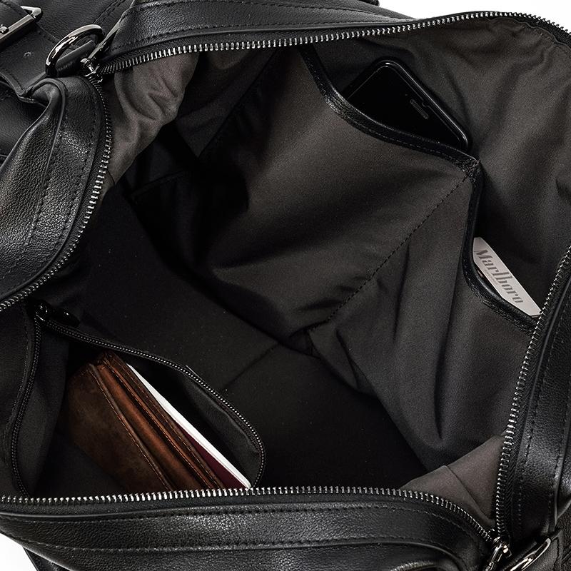 Sort Leather Travel Bag | AALBORG