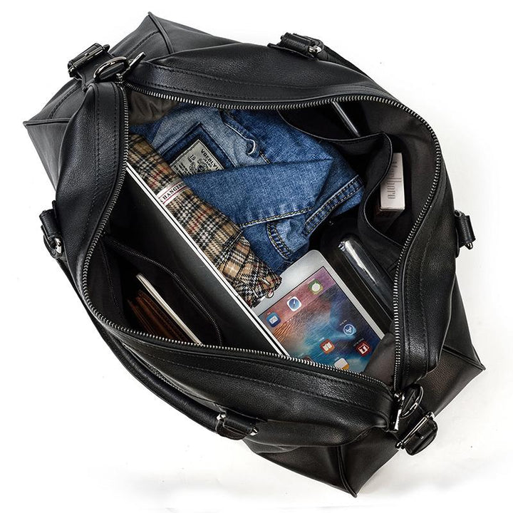 Sort Leather Travel Bag | AALBORG