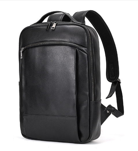 Sort Leather Laptop Backpack | BAMBURGH