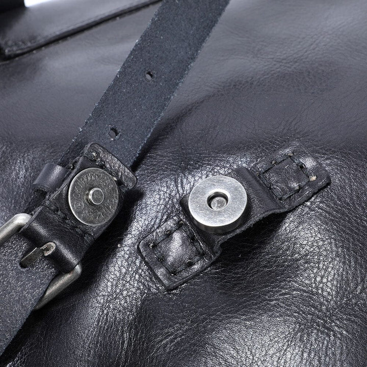 Small Black Leather Backpack | BODO