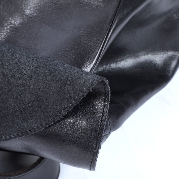 Small Black Leather Backpack | BODO