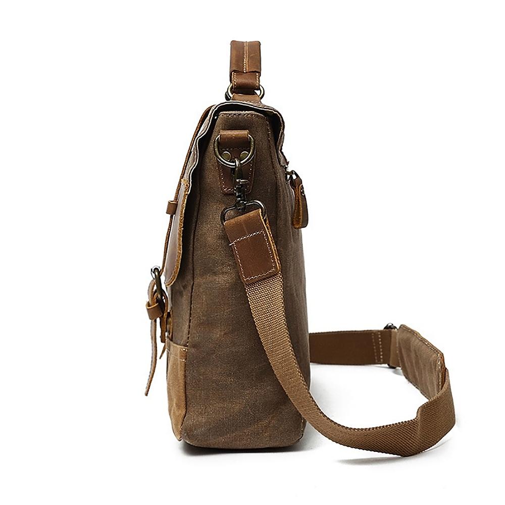 Waxed canvas shoulder bag | MOKALO