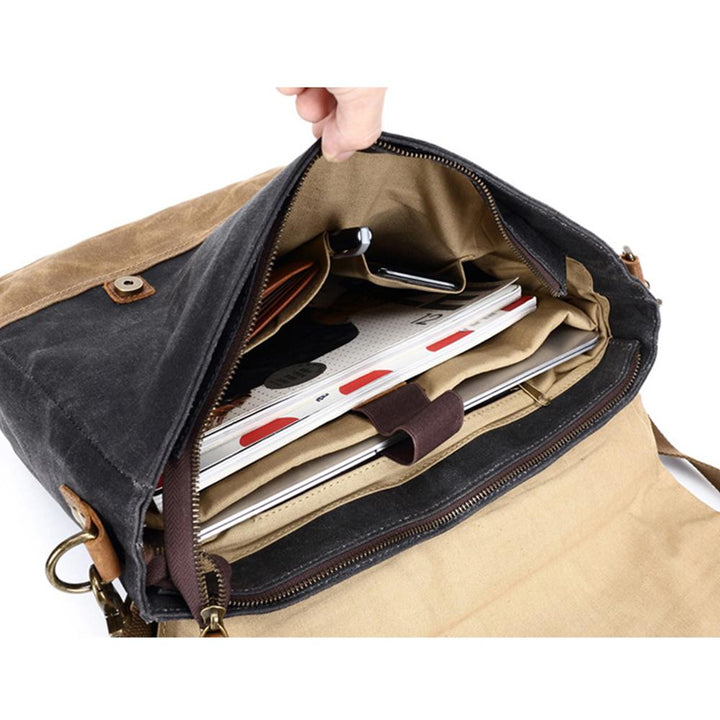 Waxed canvas shoulder bag | MOKALO