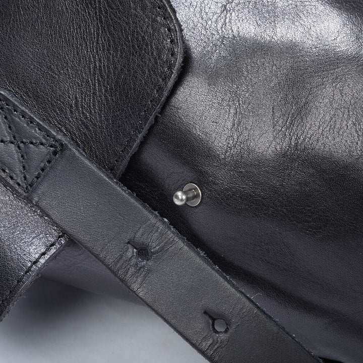 Small Black Leather Backpack | BODO