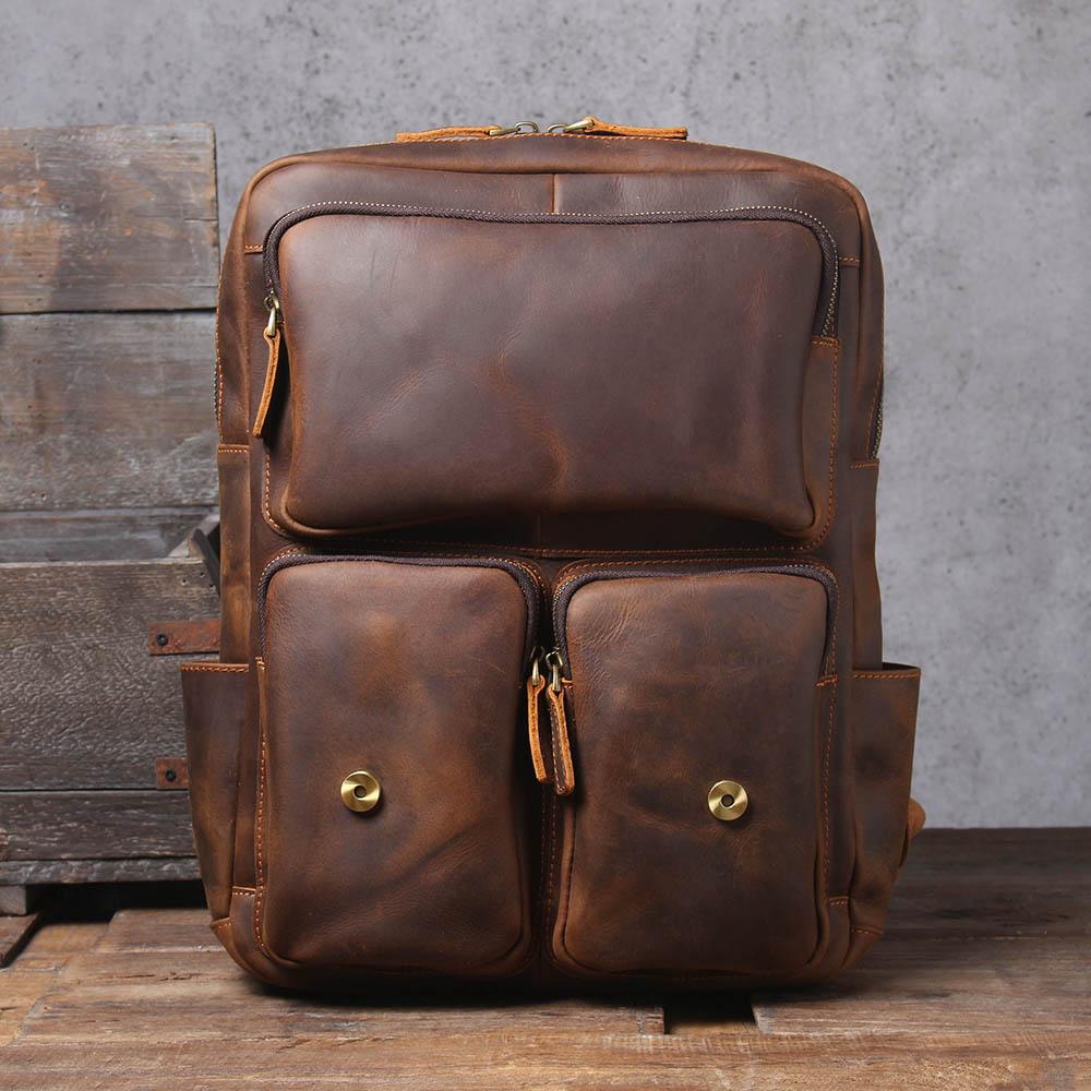 Brown Leather Backpack | BIEFELD