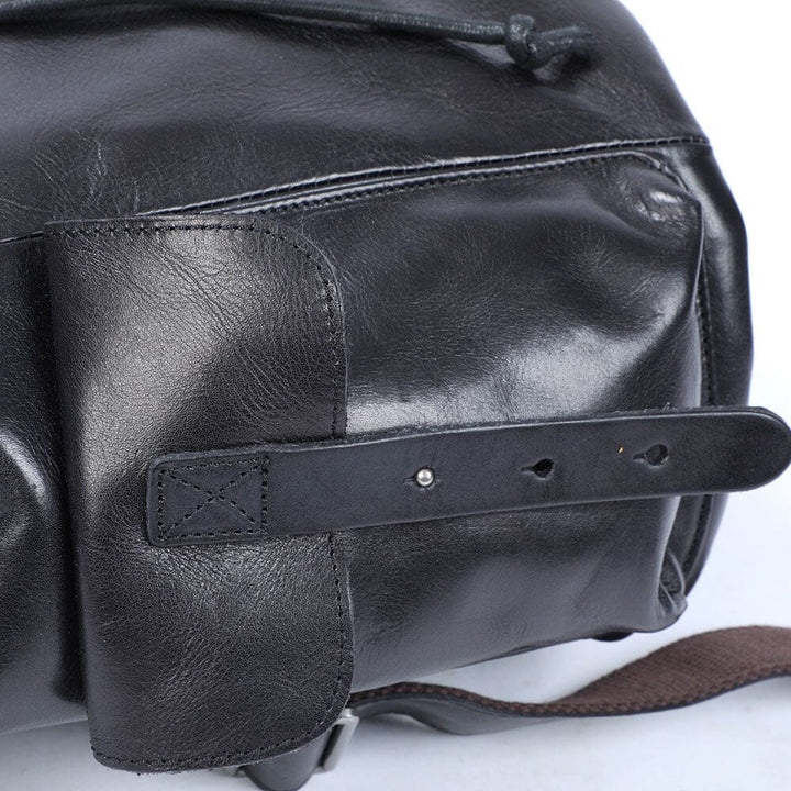 Small Black Leather Backpack | BODO