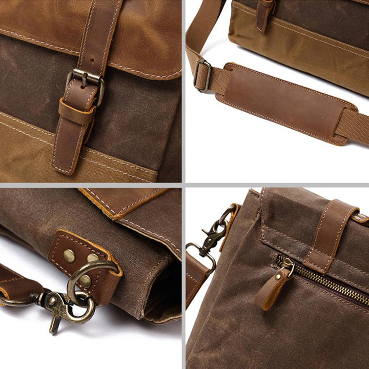 Waxed canvas shoulder bag | MOKALO