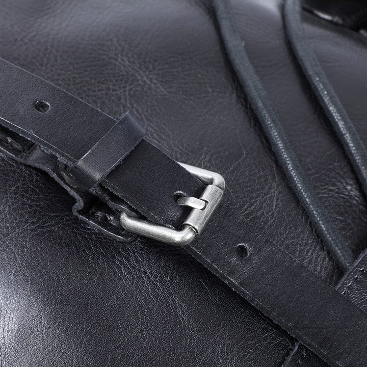 Small Black Leather Backpack | BODO
