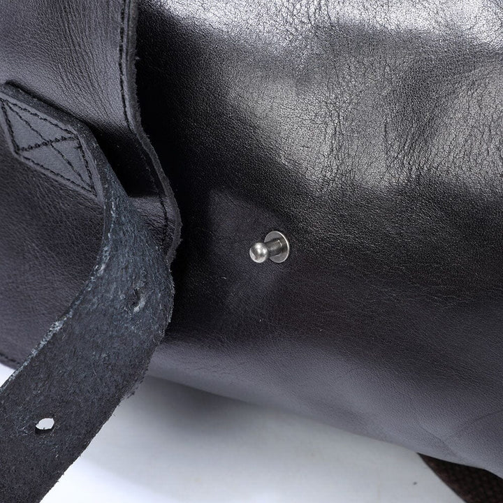 Small Black Leather Backpack | BODO