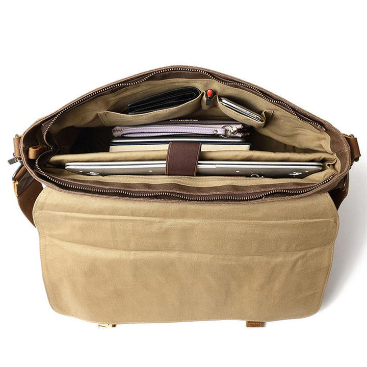 Waxed canvas shoulder bag | MOKALO