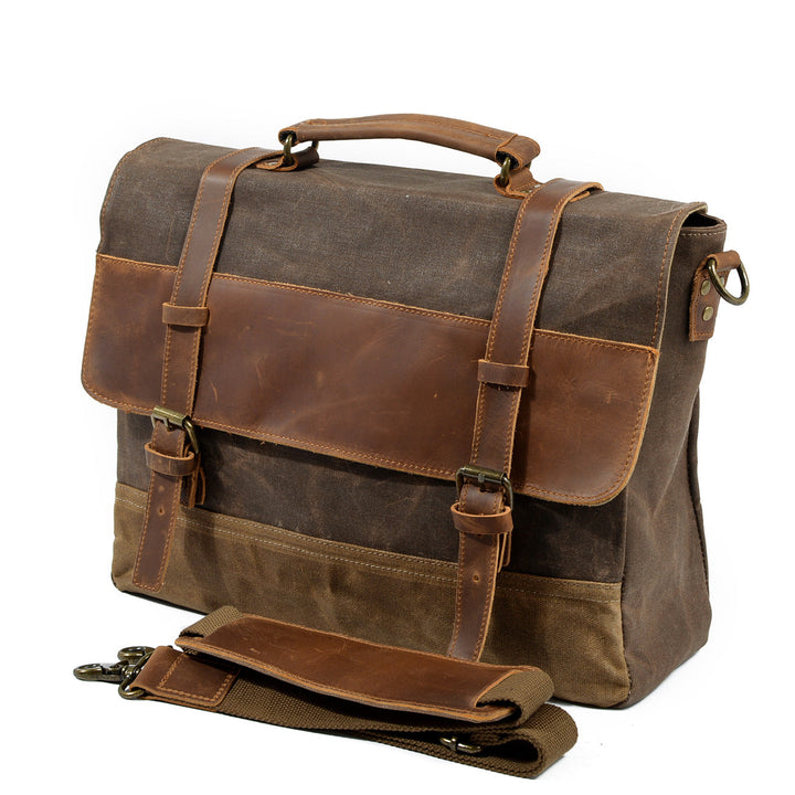 Waxed canvas shoulder bag | MOKALO